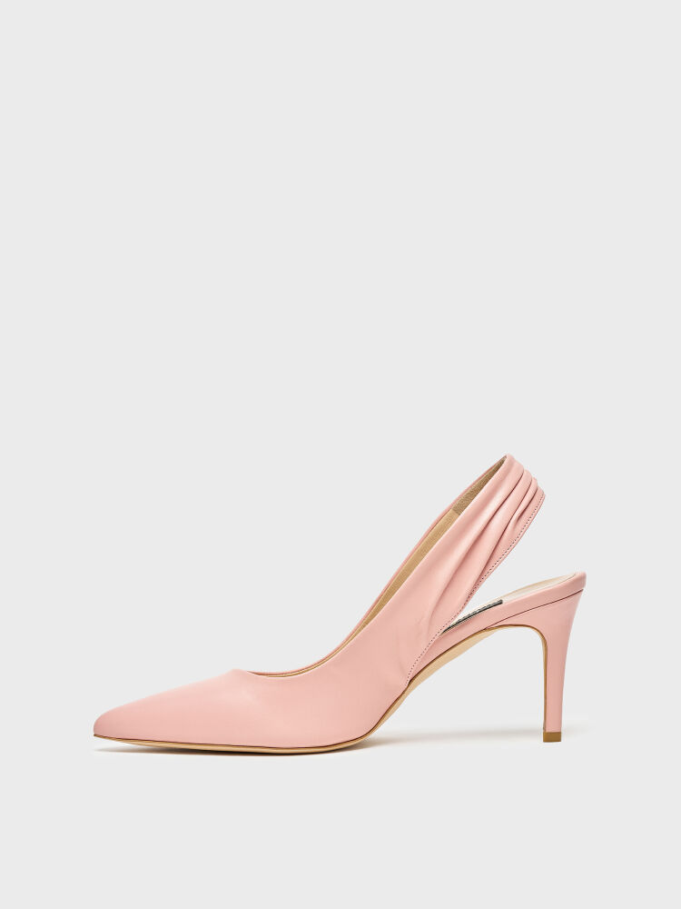 25166 KADIN STİLETTO AYAKKABI PEMBE DERİ - 3