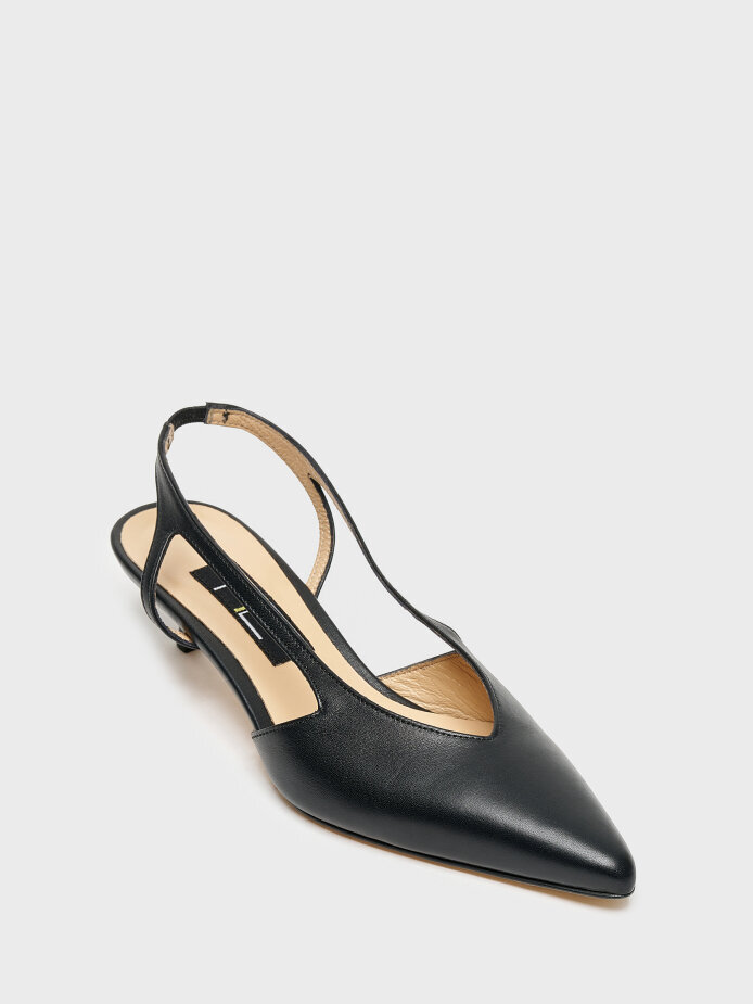 25169 KADIN STİLETTO AYAKKABI SİYAH DERİ - (1)