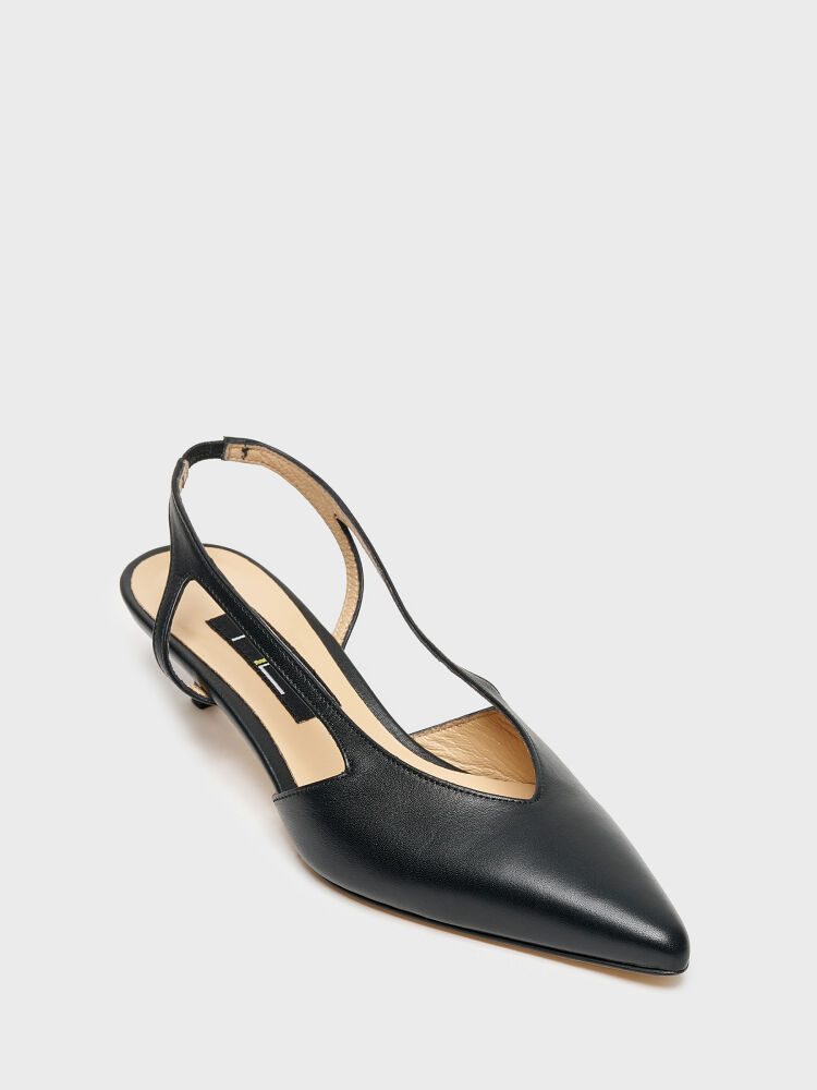 25169 KADIN STİLETTO AYAKKABI SİYAH DERİ - 2