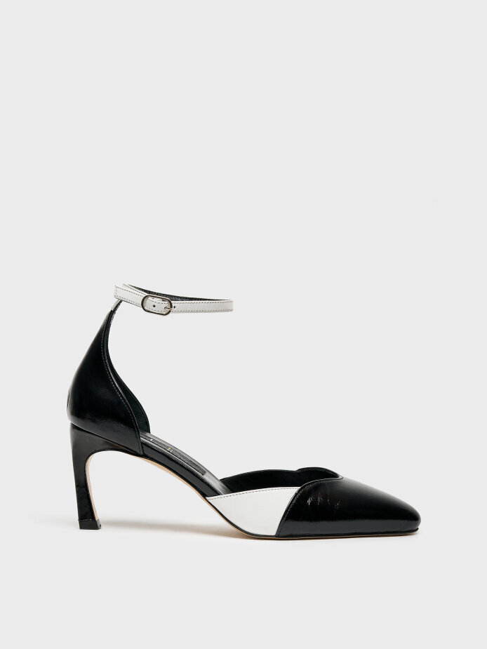 25170 KADIN STİLETTO AYAKKABI SİYAH/BEYAZ 