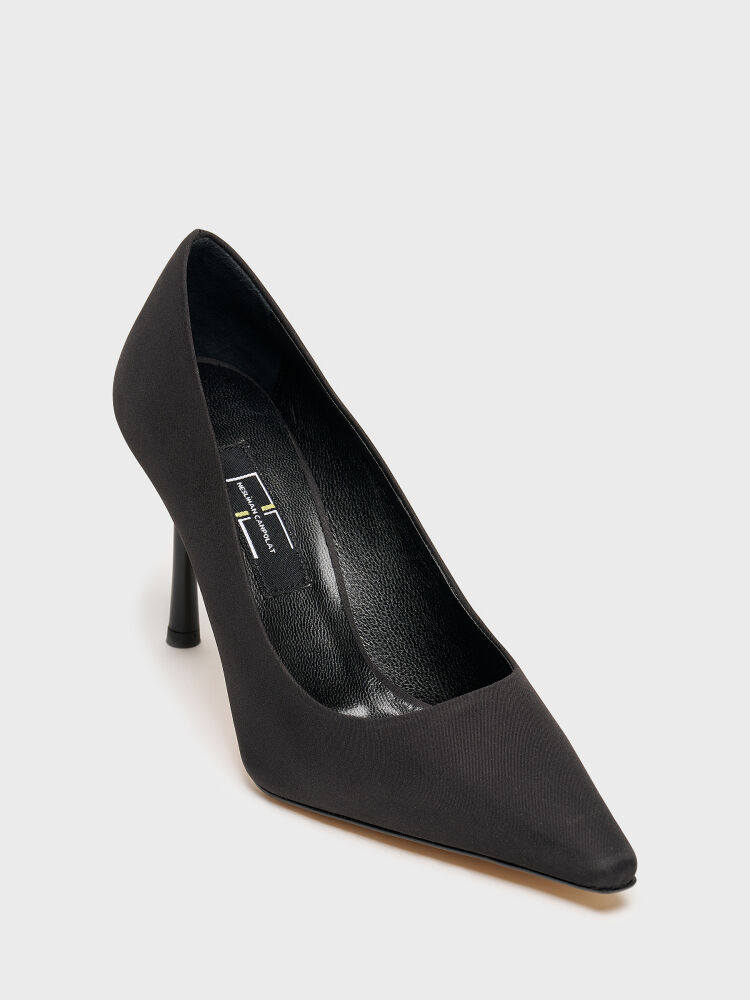 25172 KADIN STİLETTO AYAKKABI SİYAH SATEN - 2