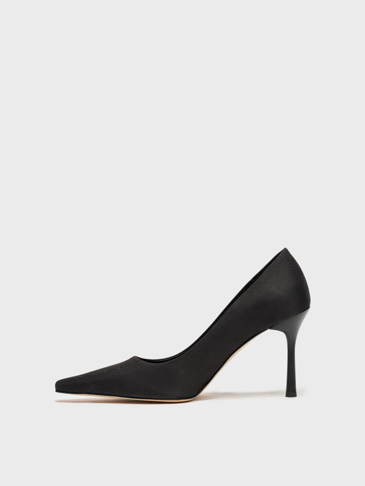 25172 KADIN STİLETTO AYAKKABI SİYAH SATEN - 3