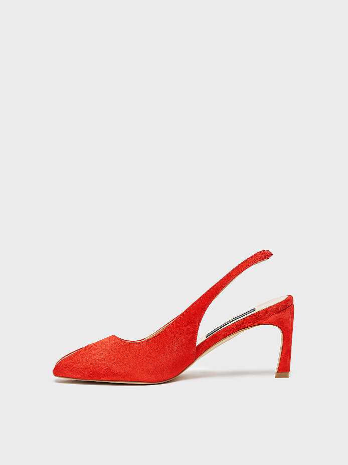 25175 KADIN STİLETTO AYAKKABI KIRMIZI SÜET - (1)