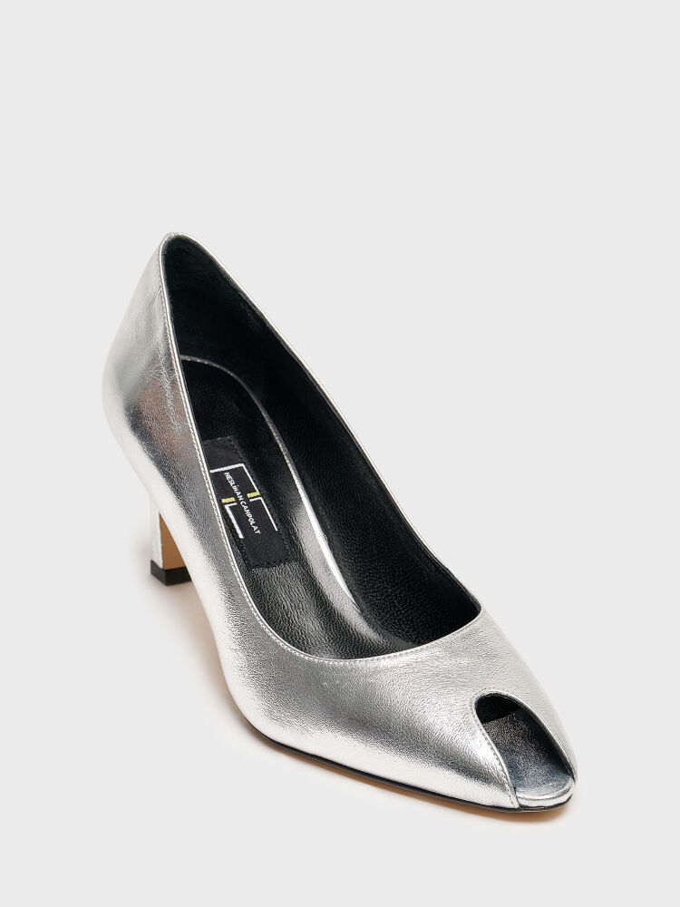 25176 KADIN AYAKKABI GÜMÜŞ DERİ - 2