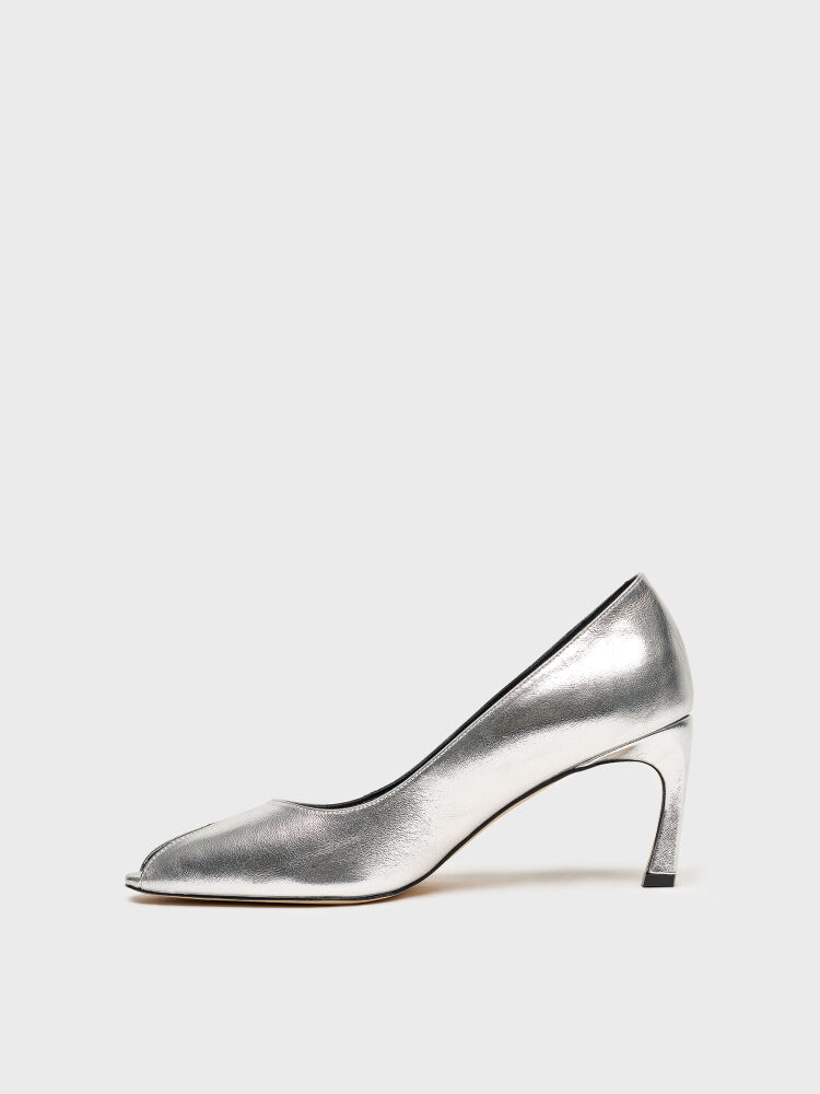 25176 KADIN AYAKKABI GÜMÜŞ DERİ - 3