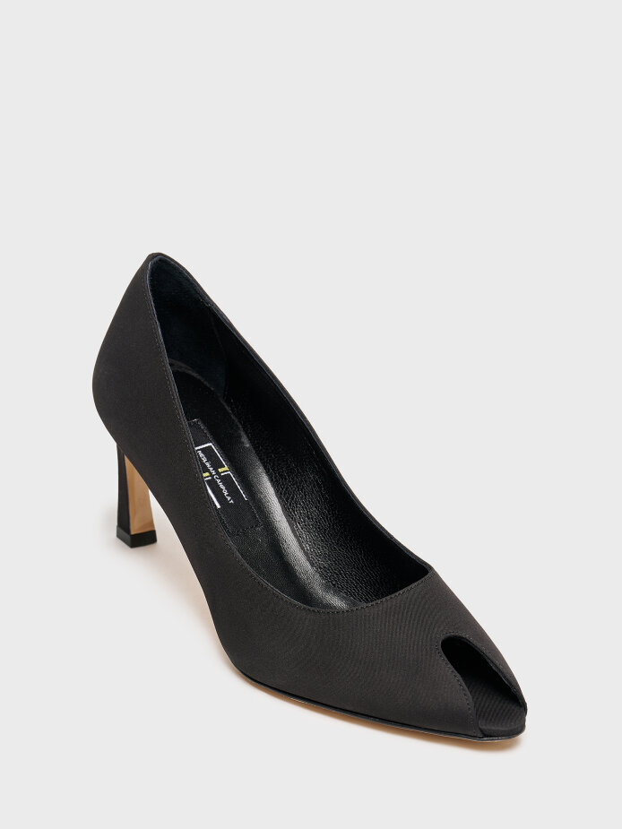 25176 KADIN STİLETTO AYAKKABI SİYAH SATEN - (1)