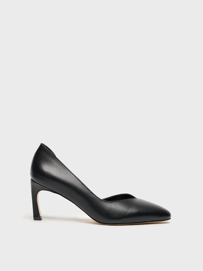 25177 KADIN STİLETTO AYAKKABI SİYAH DERİ 