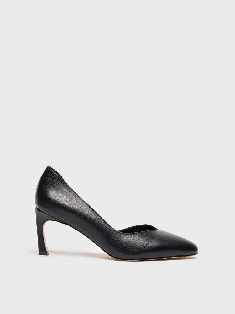 25177 KADIN STİLETTO AYAKKABI SİYAH DERİ - 1