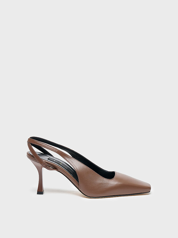 25178 KADIN STİLETTO AYAKKABI KAHVE - 1