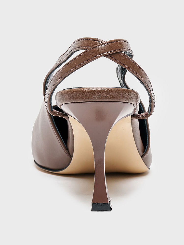 25178 KADIN STİLETTO AYAKKABI KAHVE - 4