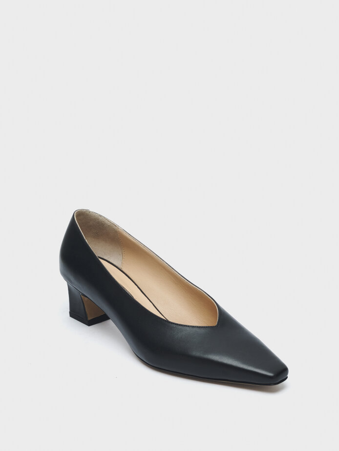 30114 TOPUKLU KADIN AYAKKABI SİYAH - (1)