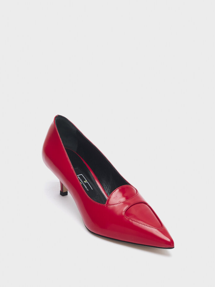 30117 KADIN AYAKKABI TOPUKLU KIRMIZI - (1)