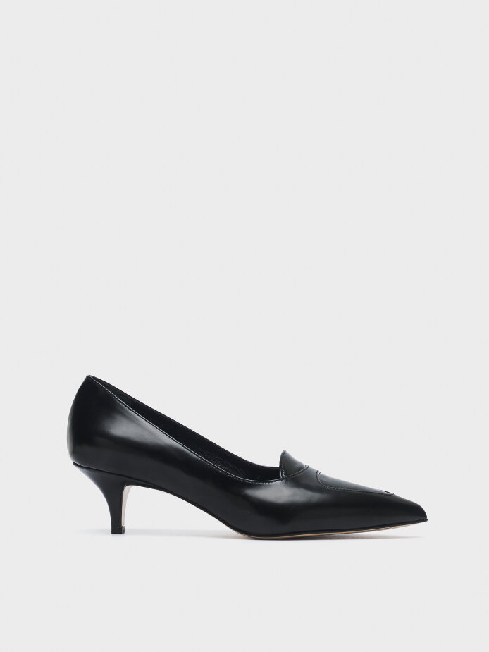 30117 KADIN AYAKKABI TOPUKLU SİYAH - 