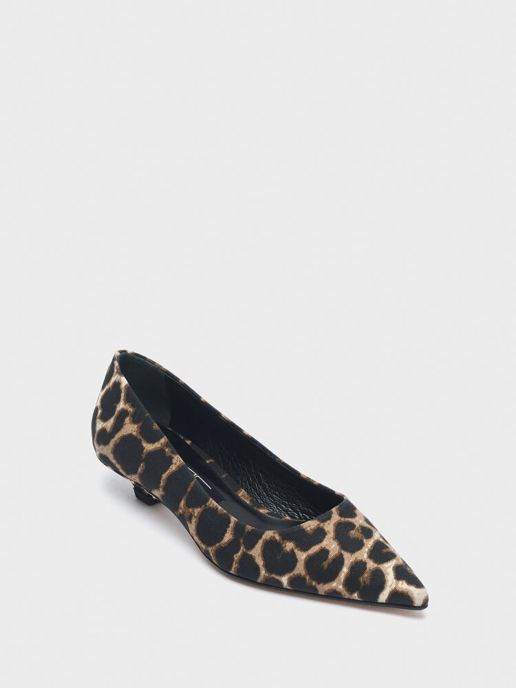 30119 KADIN TOPUKLU AYAKKABI LEOPAR KUMAŞ - 3