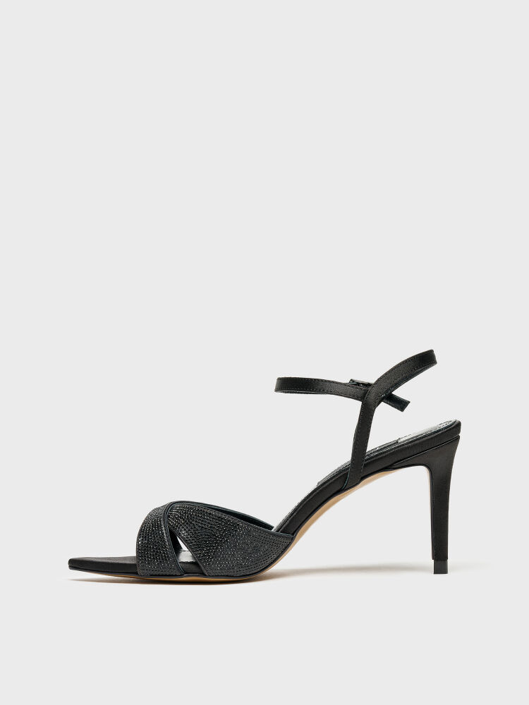 30123 KADIN TOPUKLU AYAKKABI SİYAH TAŞLI - 3