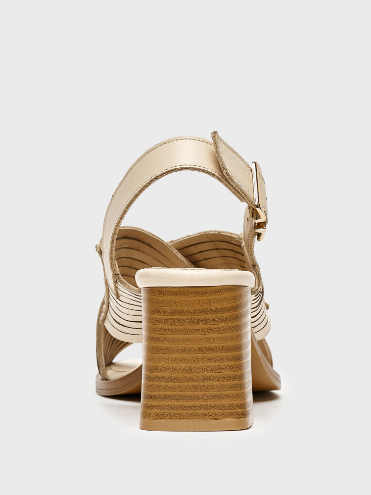 30124 KADIN TOPUKLU AYAKKABI KREM - 4