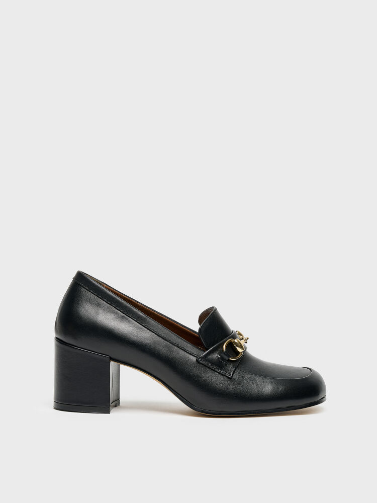 30126 KADIN TOPUKLU AYAKKABI SİYAH DERİ - 1