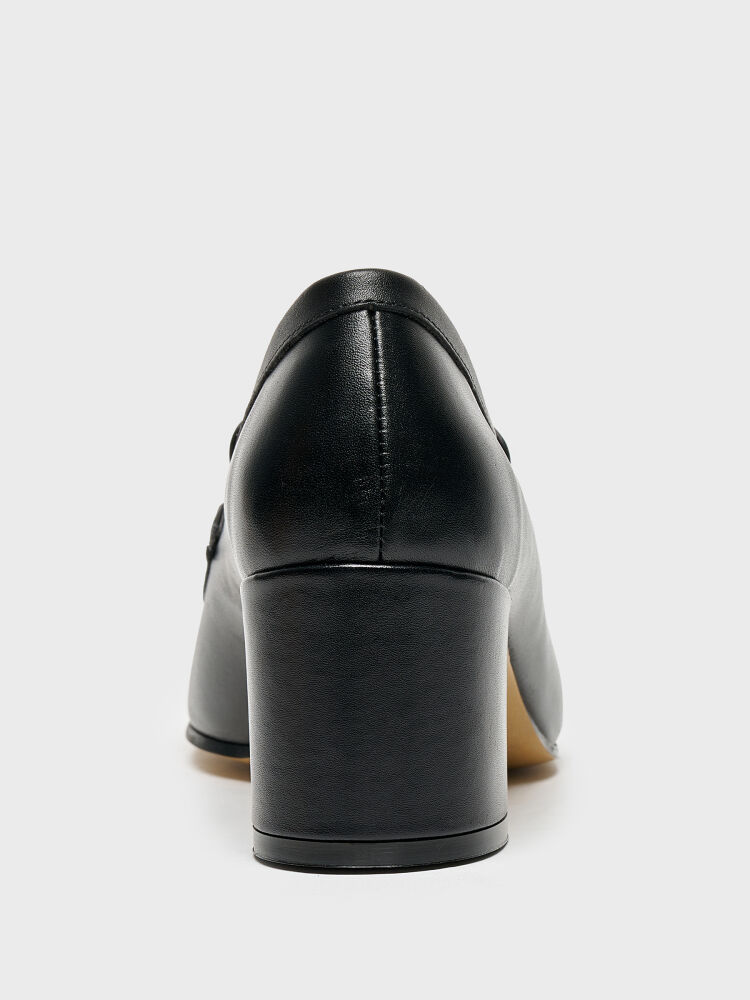 30126 KADIN TOPUKLU AYAKKABI SİYAH DERİ - 4