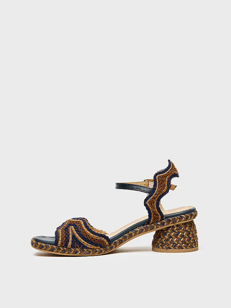 30139 KADIN TOPUKLU AYAKKABI LACİVERT KETEN - 3