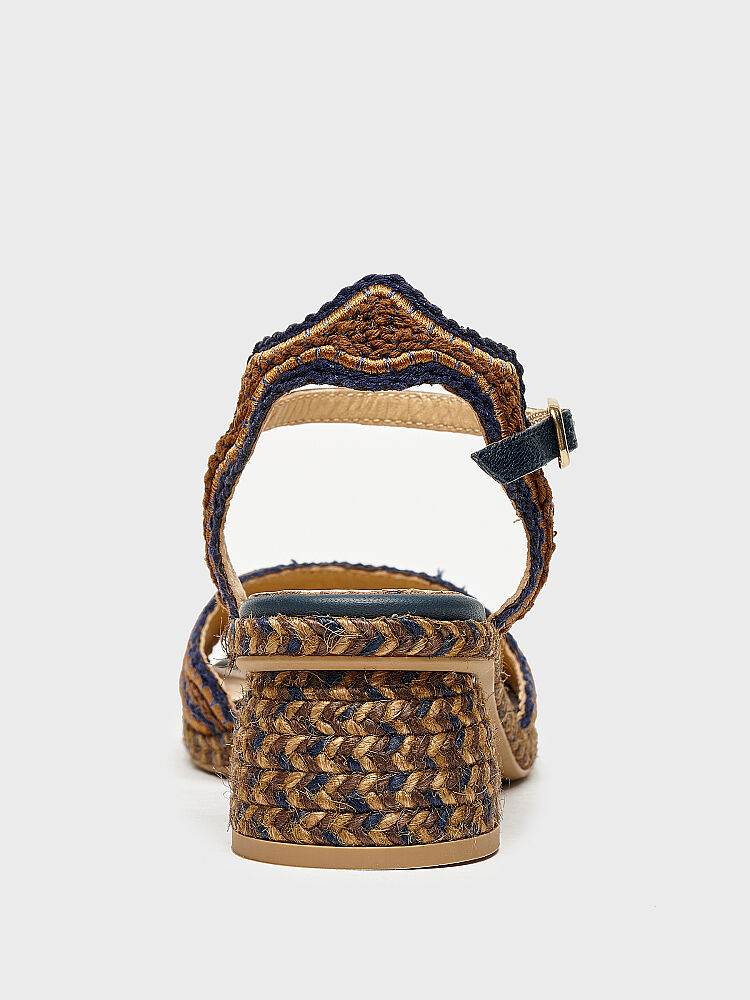 30139 KADIN TOPUKLU AYAKKABI LACİVERT KETEN - 4