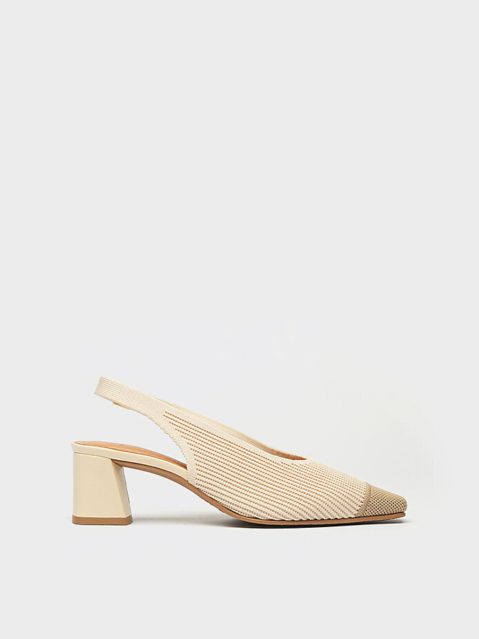 30141 KADIN TOPUKLU AYAKKABI VİZON/KREM - Miss Elastic