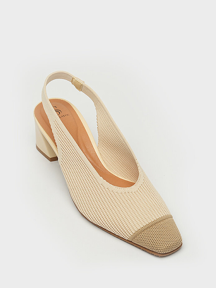 30141 KADIN TOPUKLU AYAKKABI VİZON/KREM - Miss Elastic (1)