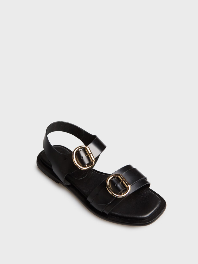 35147 KADIN SANDALET SİYAH - (1)