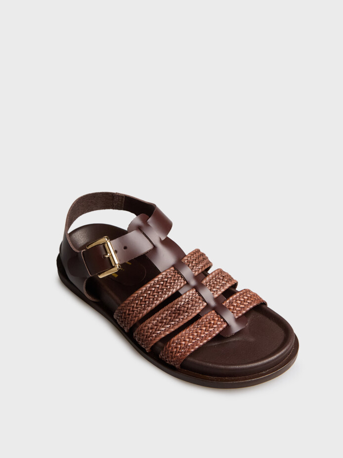 35152 KADIN SANDALET KAHVE - (1)