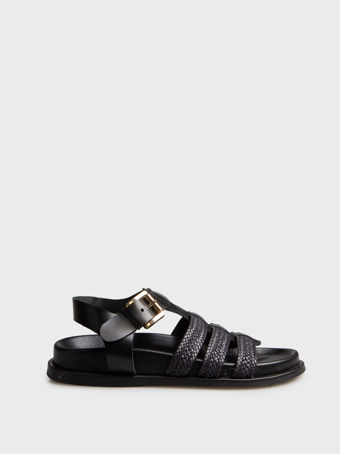 35152 KADIN SANDALET SİYAH - 