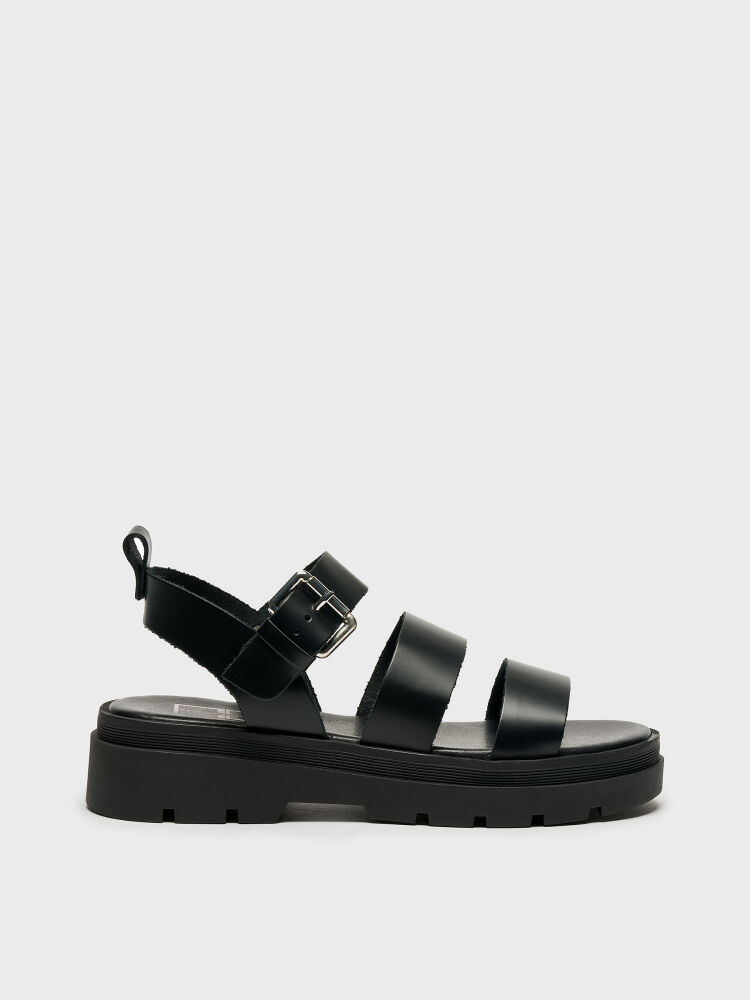 35153 KADIN SANDALET SİYAH - 1