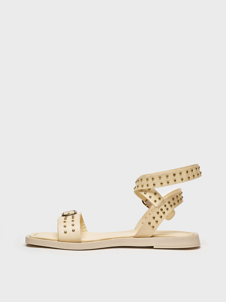 35157 KADIN SANDALET KREM - 3