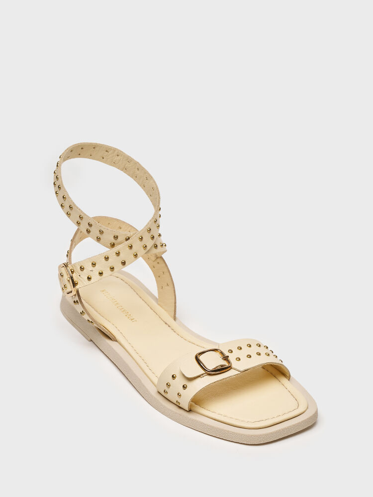 35157 KADIN SANDALET KREM - 2