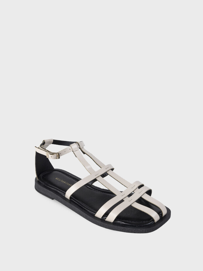 35160 KADIN SANDALET KREM - (1)