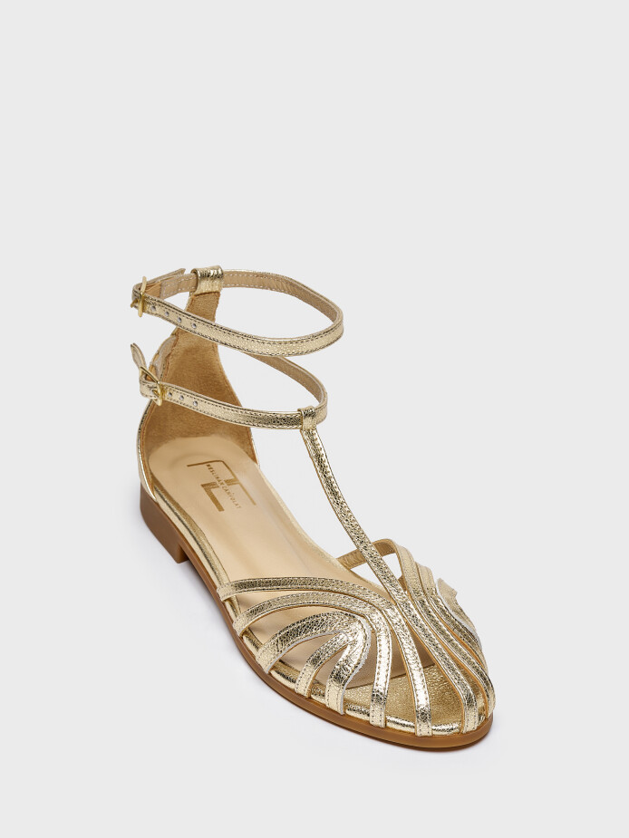 35169 KADIN SANDALET GOLD - (1)