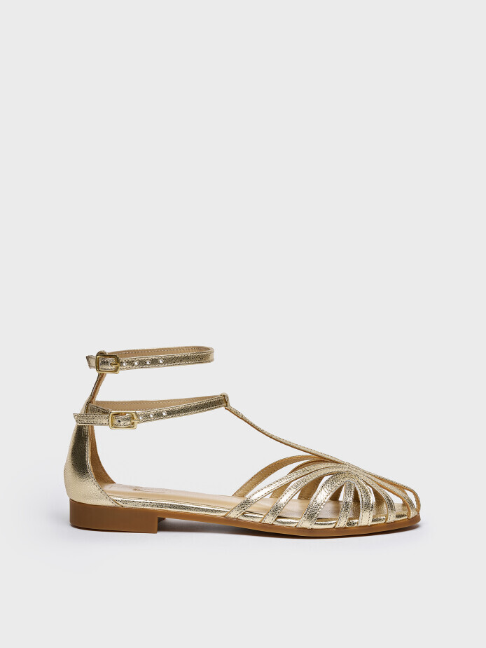 35169 KADIN SANDALET GOLD - 