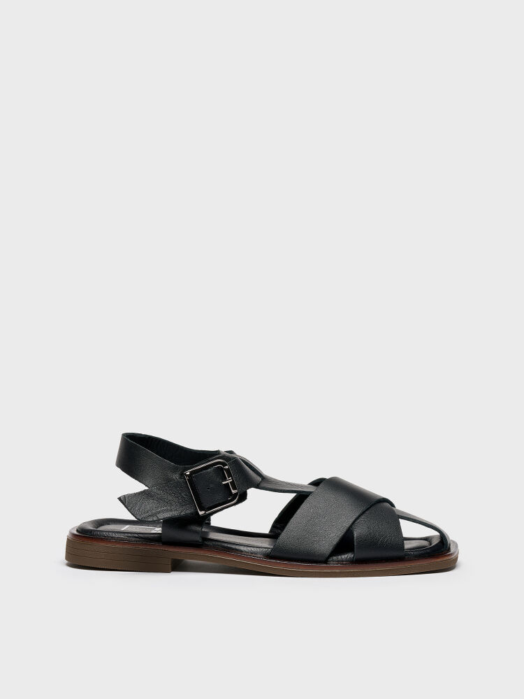 35170 KADIN SANDALET SİYAH - 1