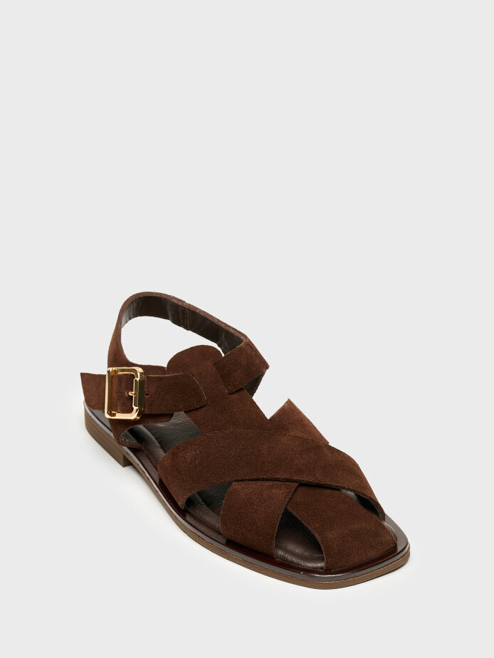 35171 KADIN SANDALET KAHVE SÜET - (1)