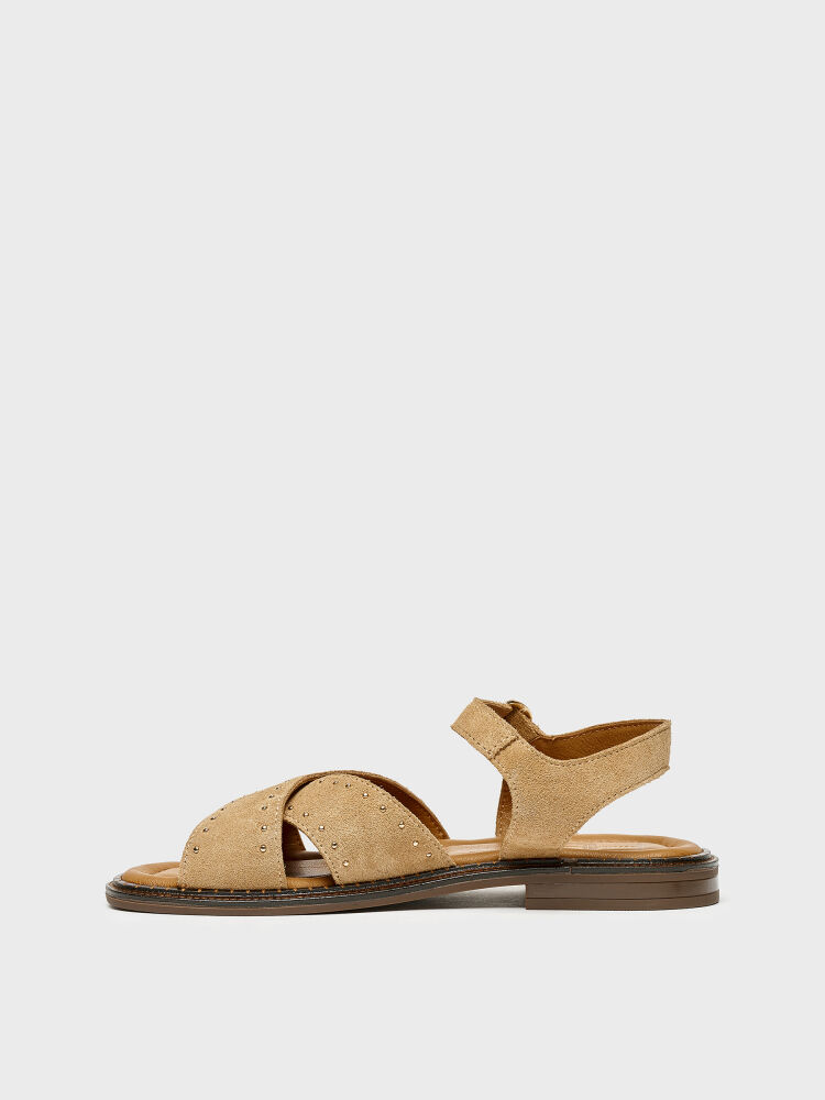 35172 KADIN SANDALET CAMEL SÜET - 3