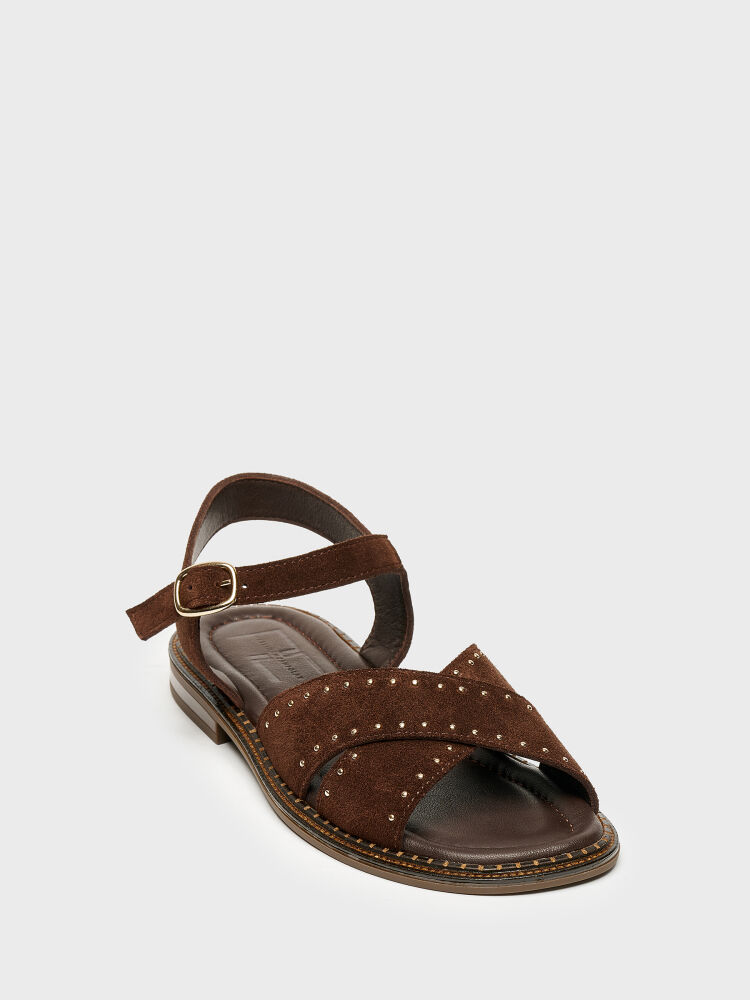 35172 KADIN SANDALET KAHVE SÜET - 2