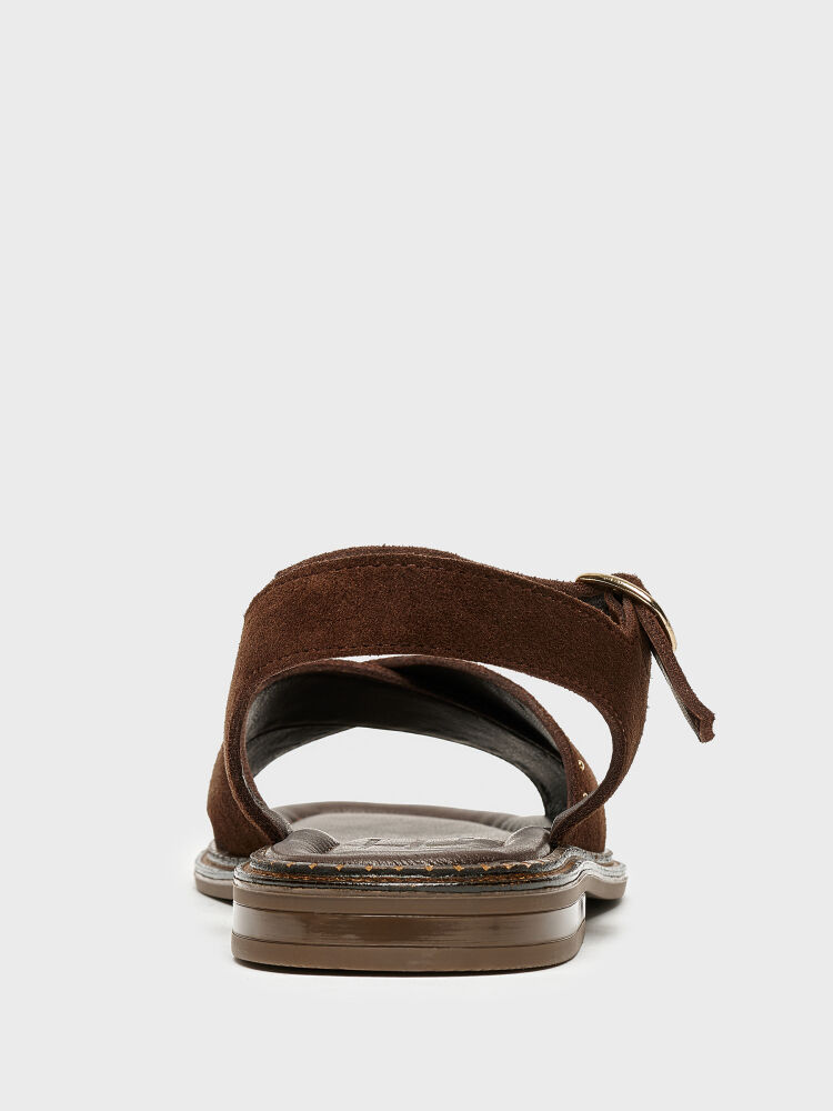 35172 KADIN SANDALET KAHVE SÜET - 4