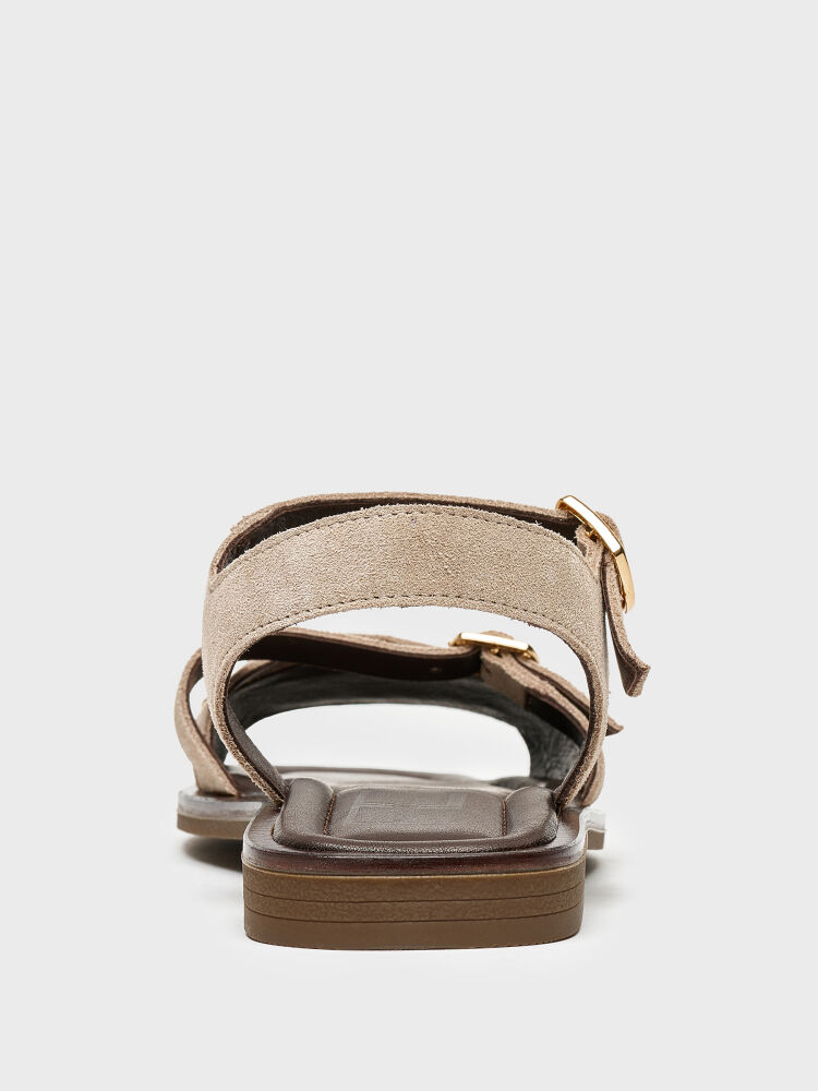 35175 KADIN SANDALET BEJ SÜET - 4