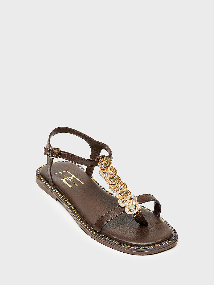 35177 KADIN SANDALET KAHVE - (1)