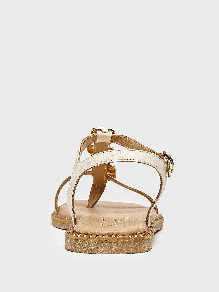 35177 KADIN SANDALET KREM - 4