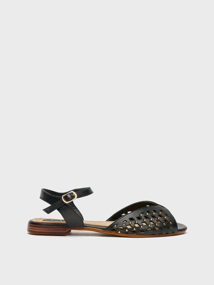 35179 KADIN SANDALET SİYAH - 1