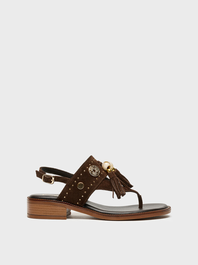 35185 KADIN SANDALET KAHVE SÜET - 