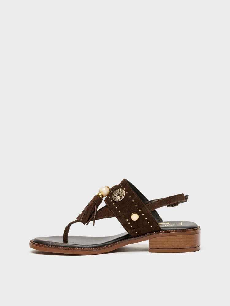 35185 KADIN SANDALET KAHVE SÜET - 3