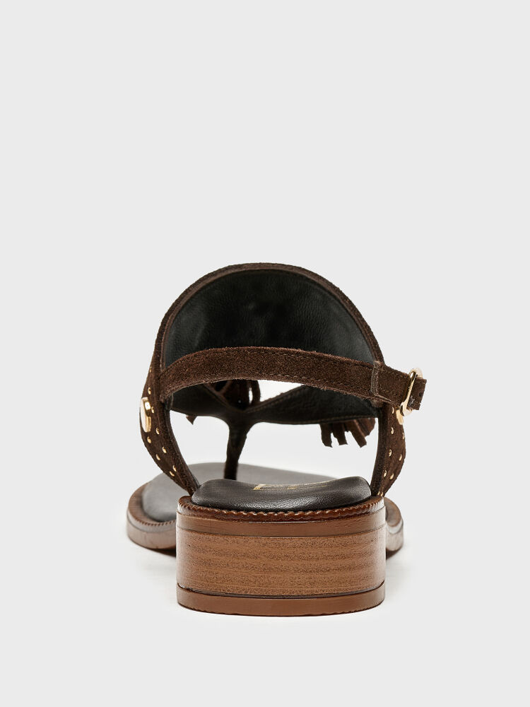 35185 KADIN SANDALET KAHVE SÜET - 4