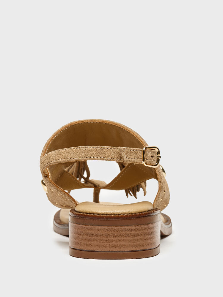 35185 KADIN SANDALET VİZON SÜET - 4