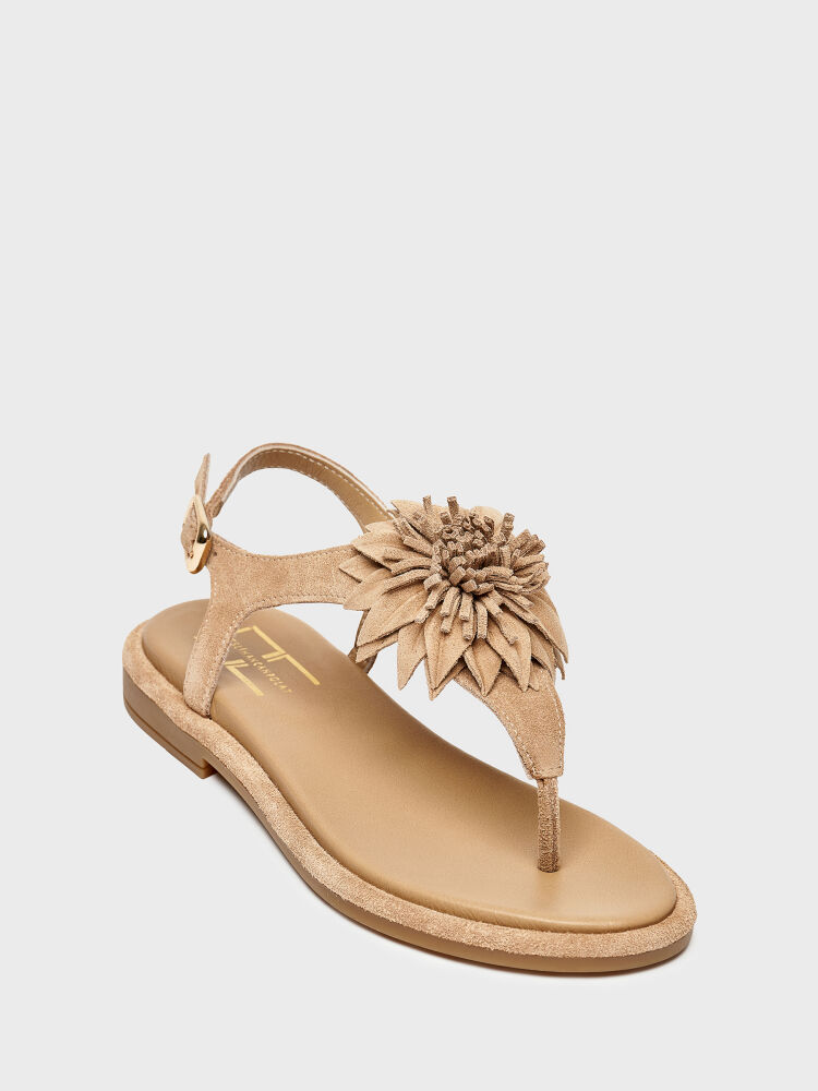 35186 KADIN SANDALET VİZON SÜET - 2