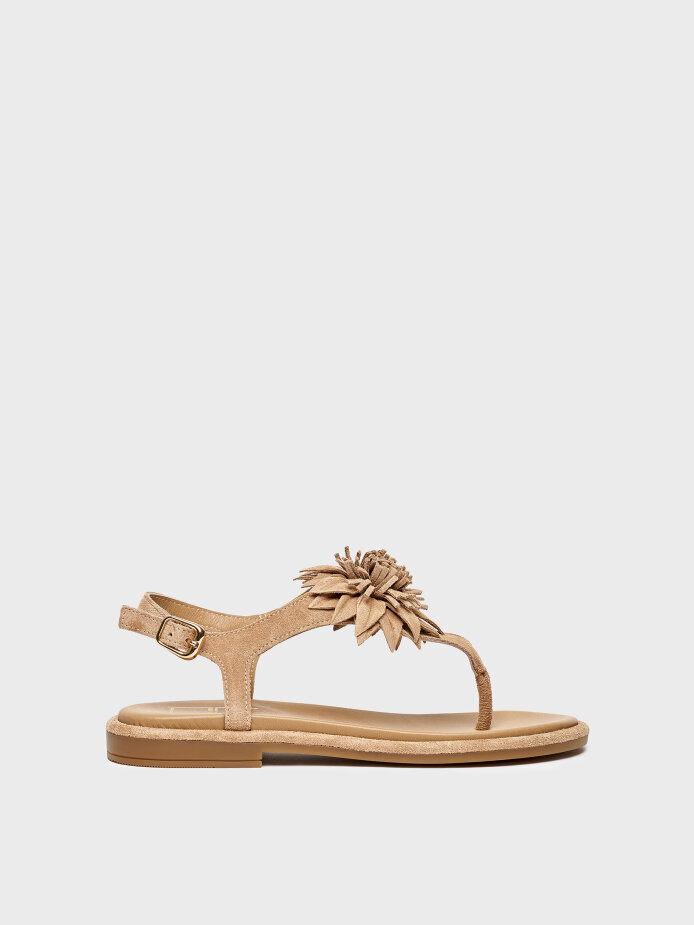 35186 KADIN SANDALET VİZON SÜET 